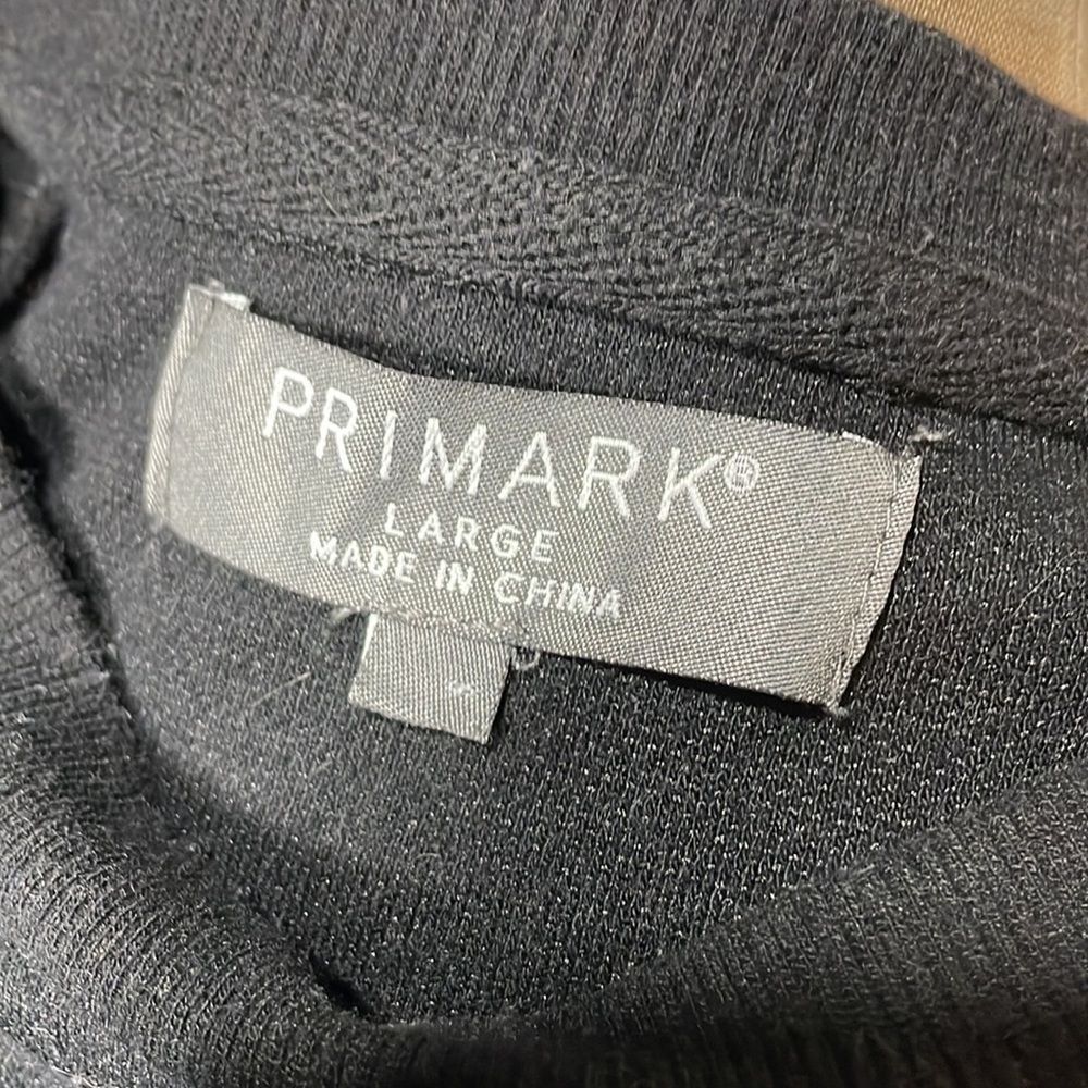 Primark Black Sweatshirt Ribbed Large Mens - Picture 5 of 5